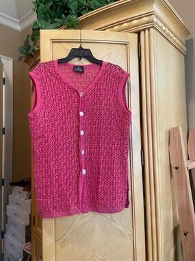 Fritzi California pink cardigan vest size xl